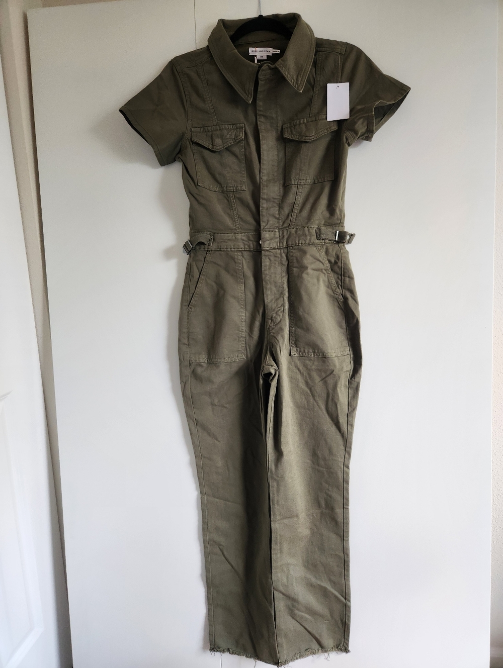 Good American Women's Fit‎ For Success Green Utility Jumpsuit Size XS NWT